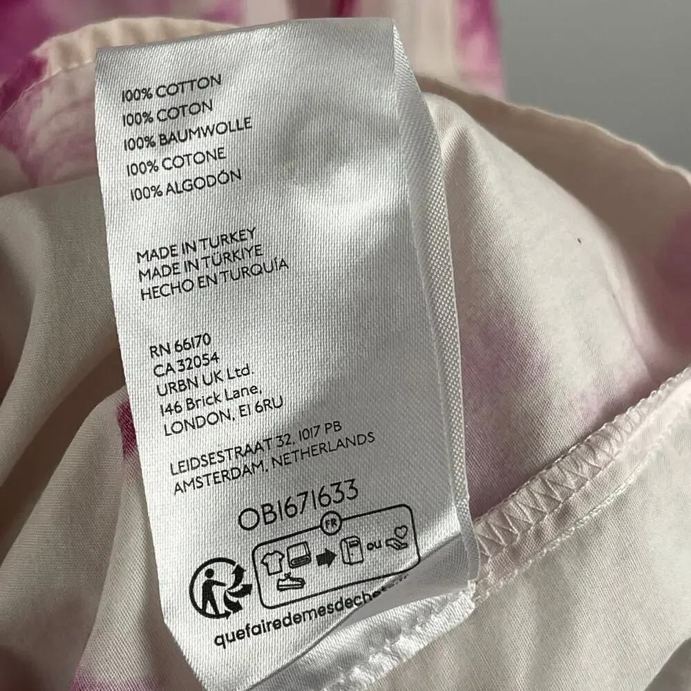 Anthropologie Maeve Bettina Dress Tiered Shirt Buttondown Watercolor Pink Small - Picture 9 of 13